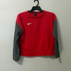 Nike Women’s Red and Gray Crew Neck Sweater